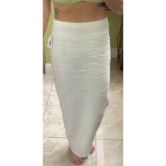 Good American NWT Cloud White Scrunchie Maxi Skirt size 2 XS pull on skirt - Picture 10 of 10